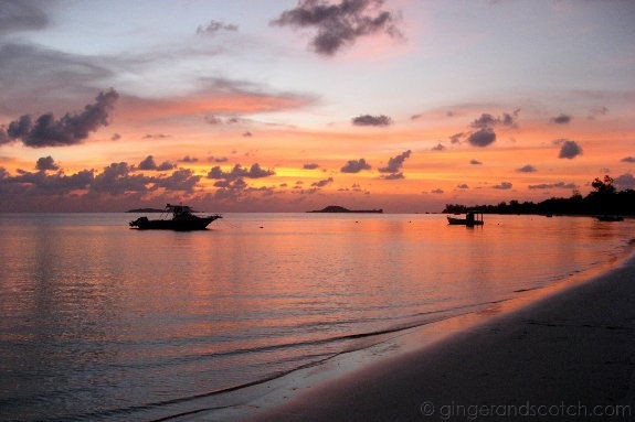 praslin Watching the sunset in Praslin