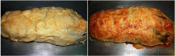 beef wellington Left: Wellington disaster; Right: Not too shabby-looking in the end