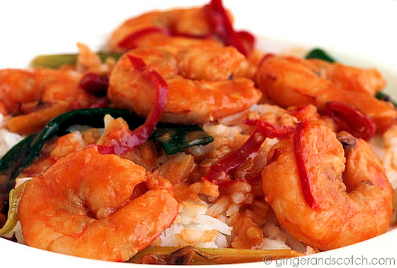 Ginger and Scotch Chilli Prawns