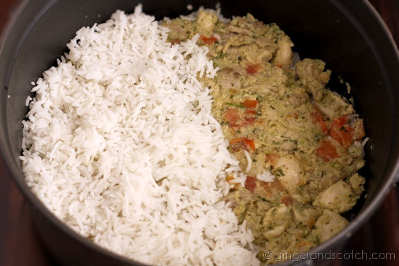 Layering the biryani Layering the biryani