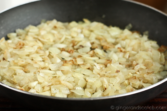 Sauteing the onions Sauteing the onions