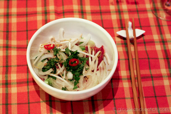 Prepping the bowls of Pho Prepping the bowls of Pho