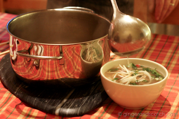 Ladling the hot stock Ladling the hot stock