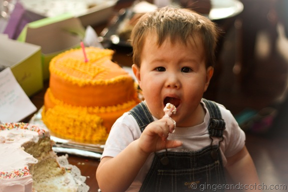 "I'm licking this cake off my fingers before Mama stops me."