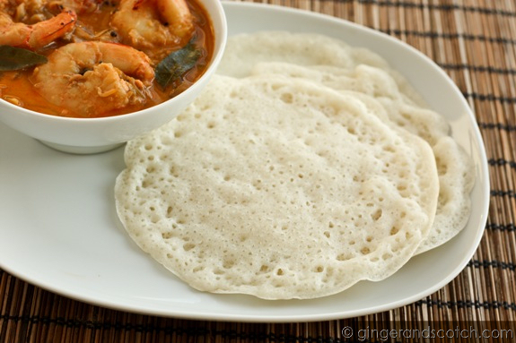 Homemade Appams with Shrimp Curry Homemade Appams with Shrimp Curry
