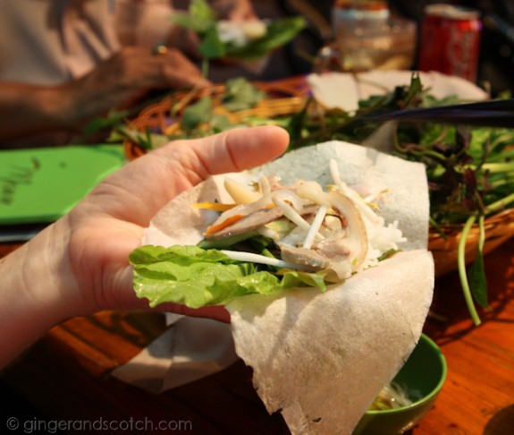Assembling the Bánh Tráng Assembling the Bánh Tráng