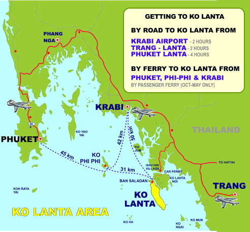 Map Phuket Koh Lanta Map Phuket Koh Lanta