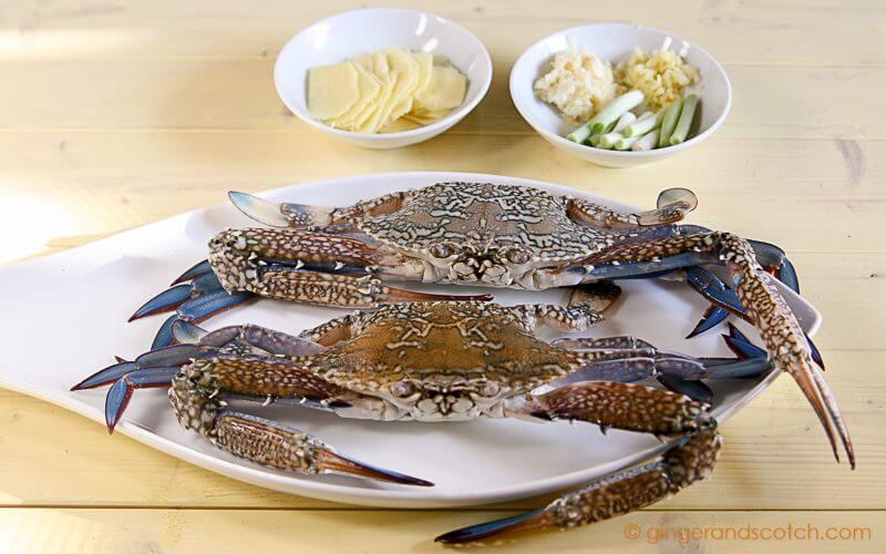 Stir-Fried Blue Crabs with Ginger and Scallion