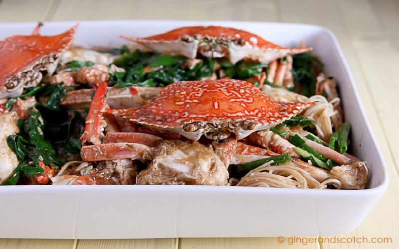 Chinese Stir Fry Crabs with Ginger and Scallions