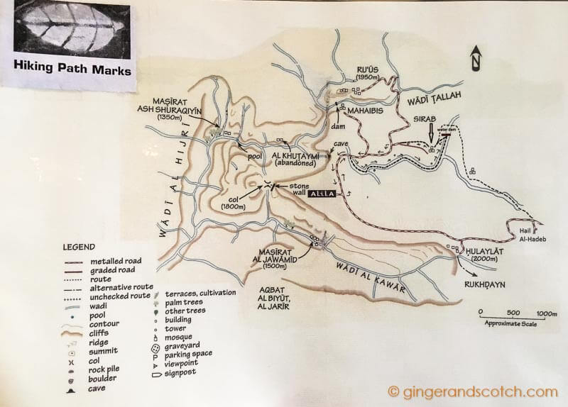 Jabal Al Akhdar Hiking Map