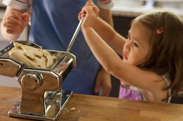 2nd pass of ramen dough through the pasta machine