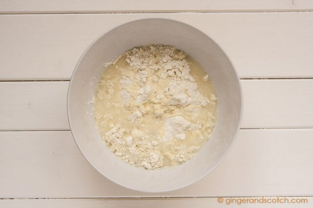 Adding baked baking soda to flour