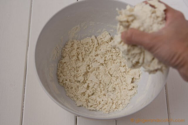 Mixing flour and alkaline water