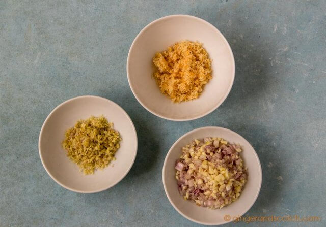 Prepping Vietnamese Mi Bo Sate Ingredients