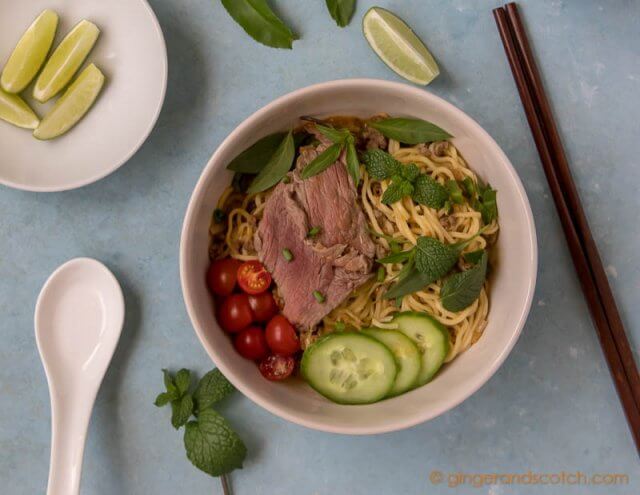 Vietnamese Spicy Beef with Noodle - Mi Bo Sate
