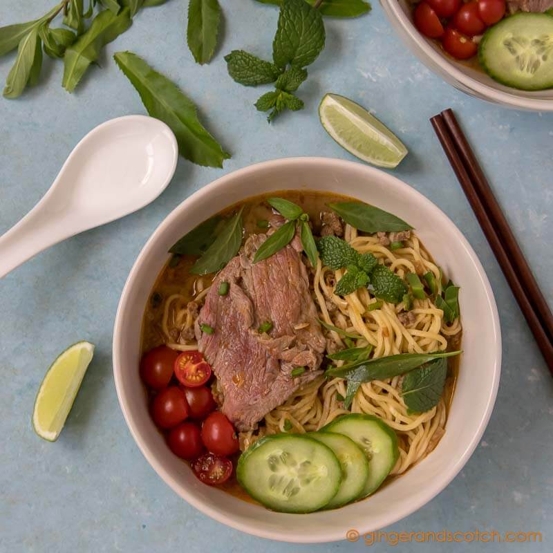 Vietnamese Spicy Beef with Noodle - Mi Bo Sate