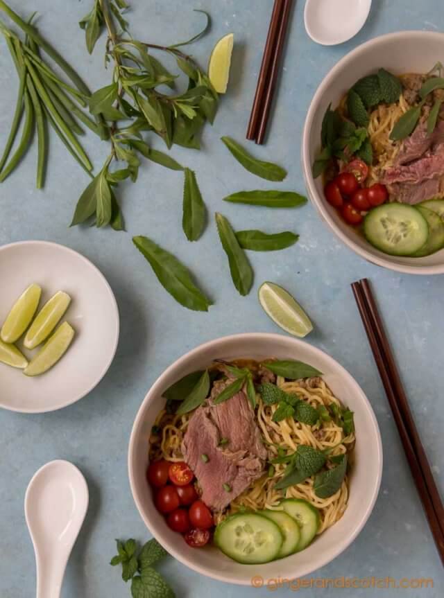 Vietnamese Spicy Beef with Noodle - Mi Bo Sate