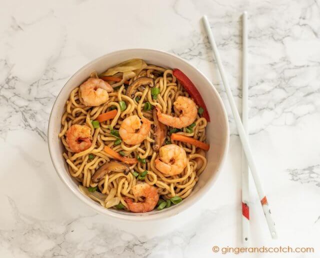 Homemade Chinese Egg Noodles - Shrimp Lo Mein